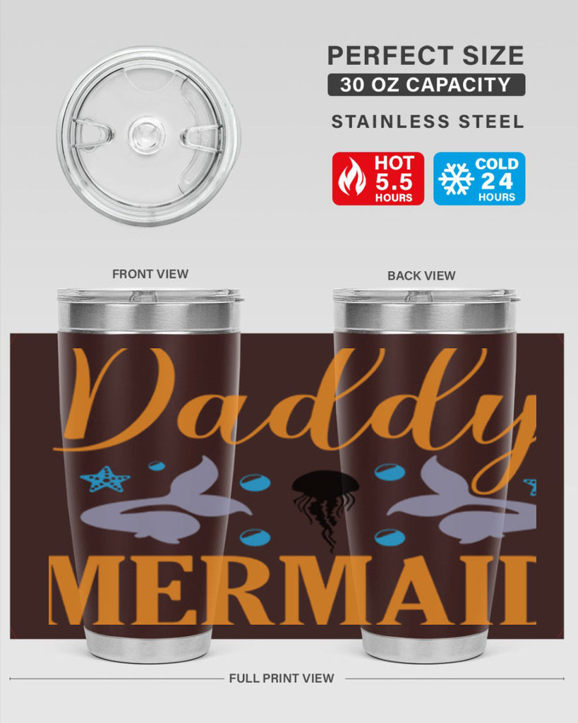 Daddy Mermaid Design 113#- mermaid- Tumbler