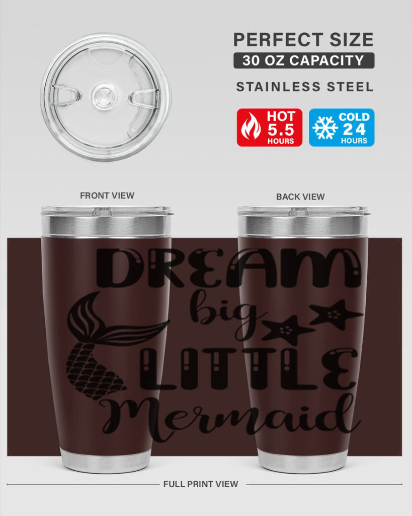Dream big little Mermaid 131#- mermaid- Tumbler
