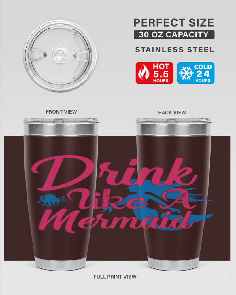 Drink Like A Mermaid 140#- mermaid- Tumbler