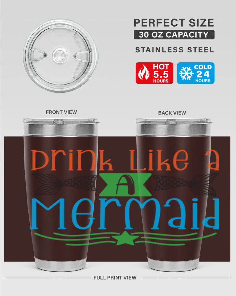 Drink Like A Mermaid 146#- mermaid- Tumbler