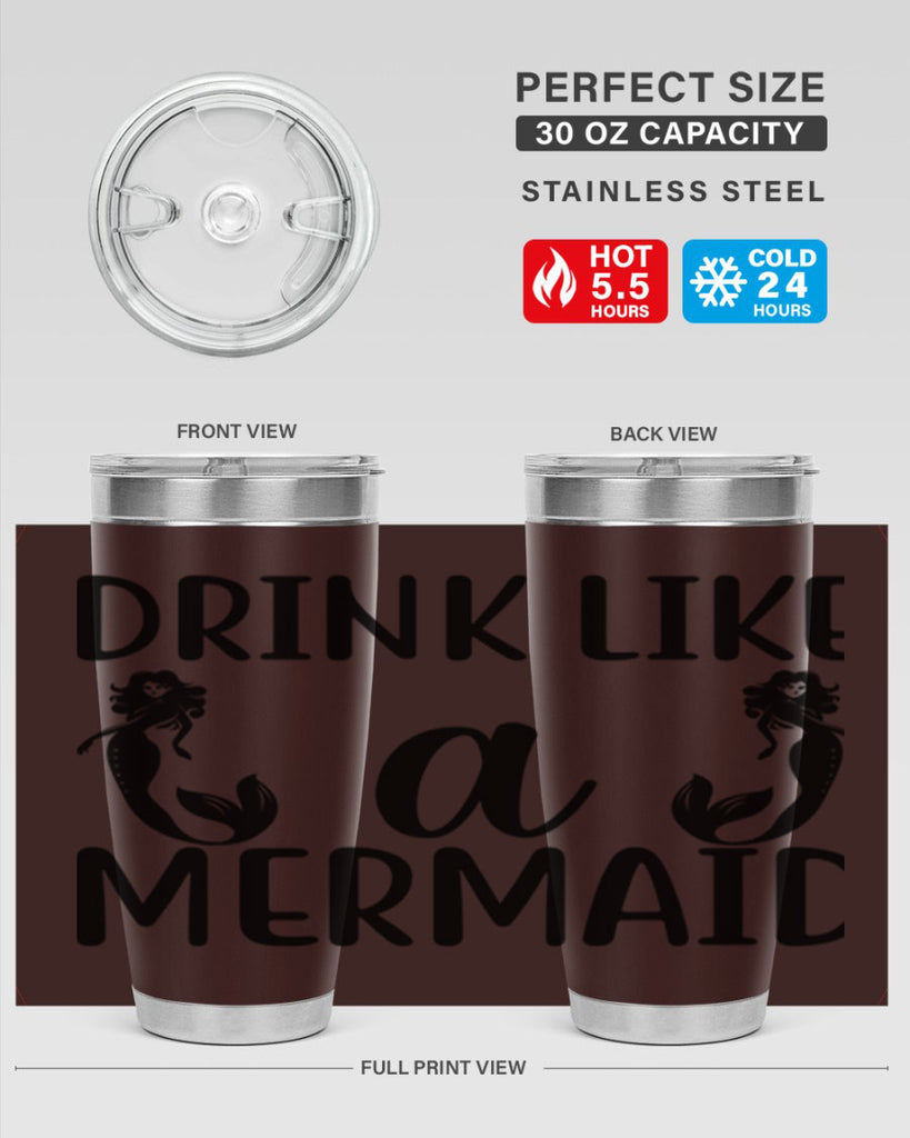 Drink like a mermaid 148#- mermaid- Tumbler