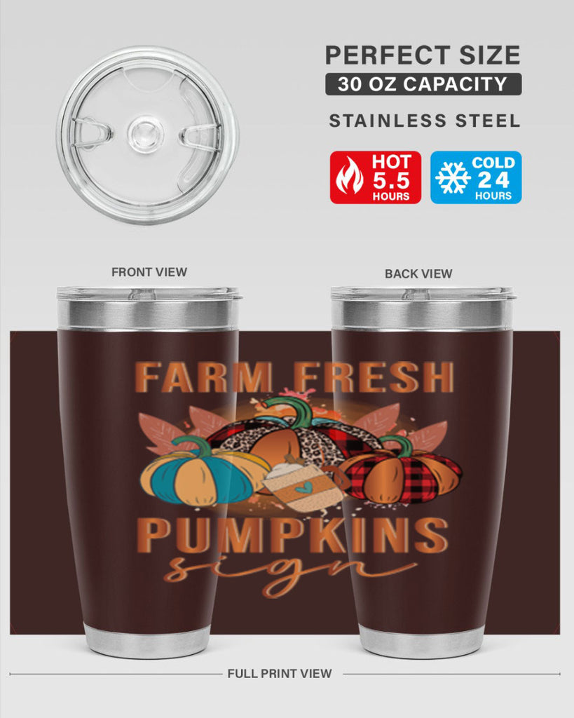 Farm Fresh Pumpkins Sign 175#- fall- Tumbler