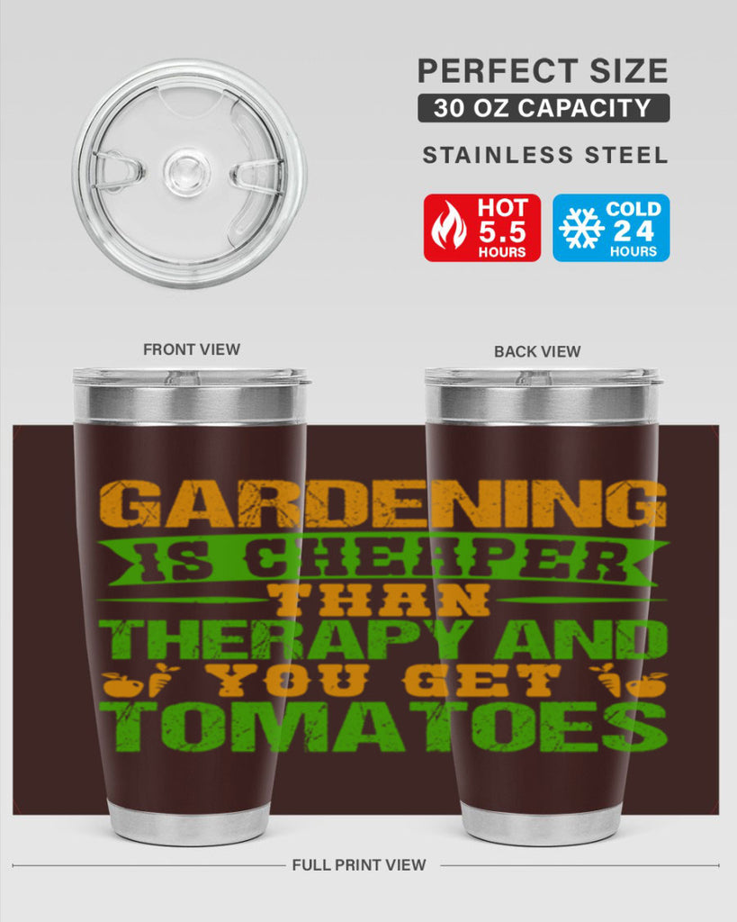 Gardening is cheaper than therapy 63#- farming and gardening- Tumbler