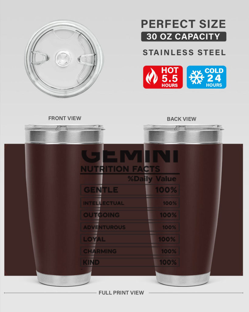 Gemini Nutrition Facts 220#- zodiac- Tumbler