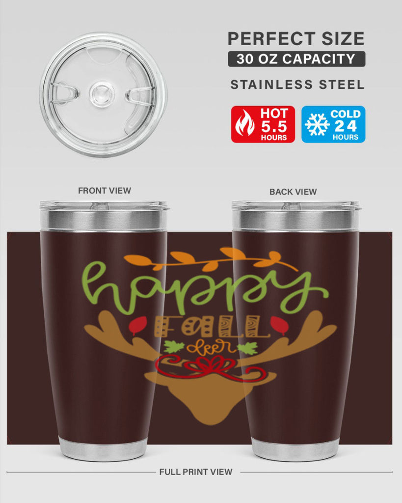 Happy Fall deer 219#- fall- Tumbler