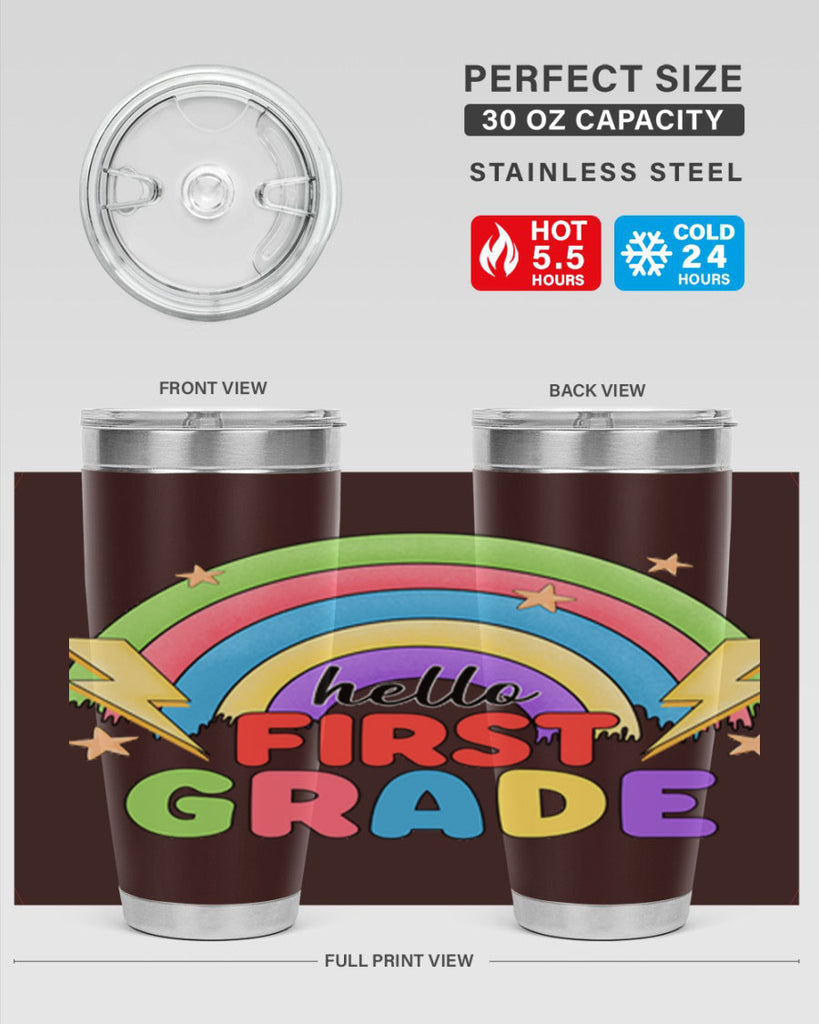 Hello 1st Grade Rainbow 13#- 1st grade- Tumbler