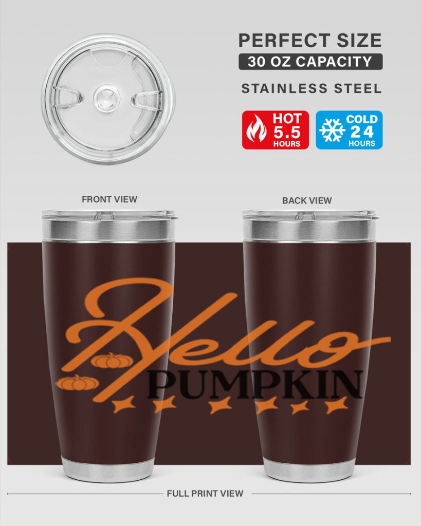 Hello Pumpkin 293#- fall- Tumbler