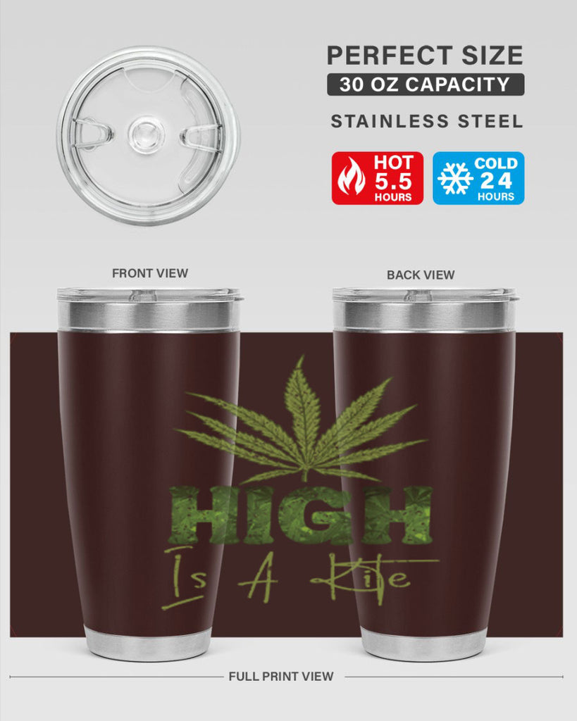 High Is A Kite Sublimation 115#- marijuana- Tumbler