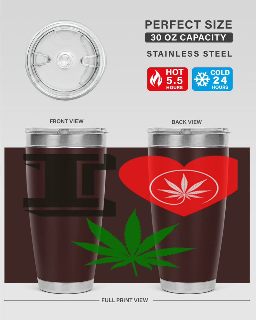 I love Cannabis heart 126#- marijuana- Tumbler