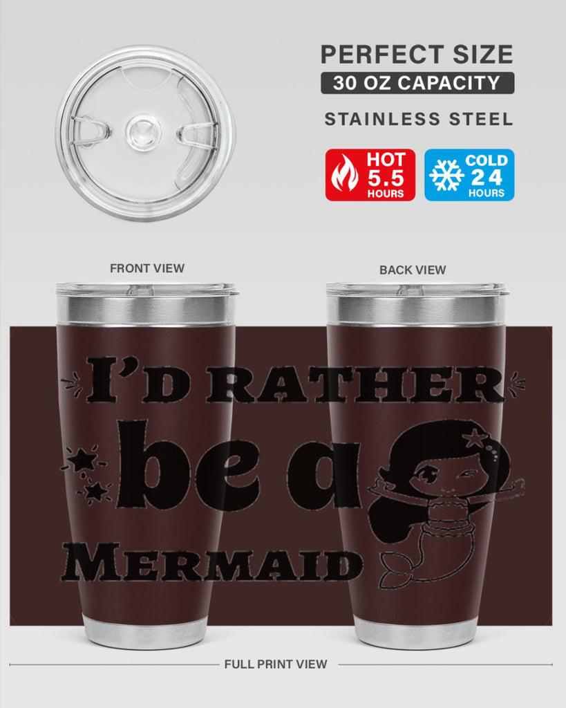 Id rather be a Mermaid 240#- mermaid- Tumbler