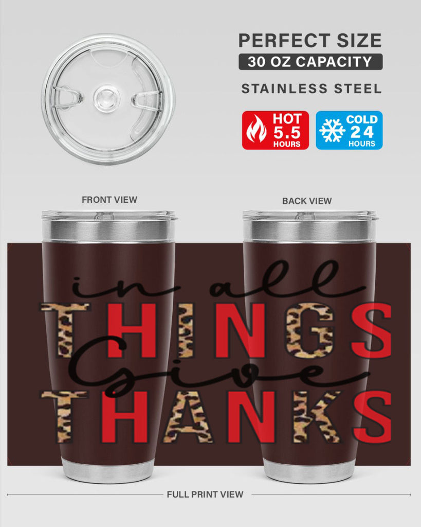 In all things give thanks 352#- fall- Tumbler