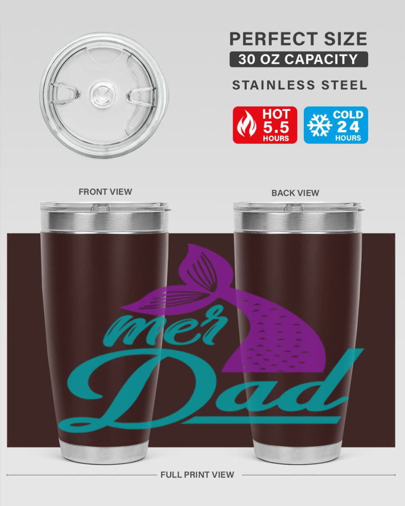 Mer Dad 325#- mermaid- Tumbler