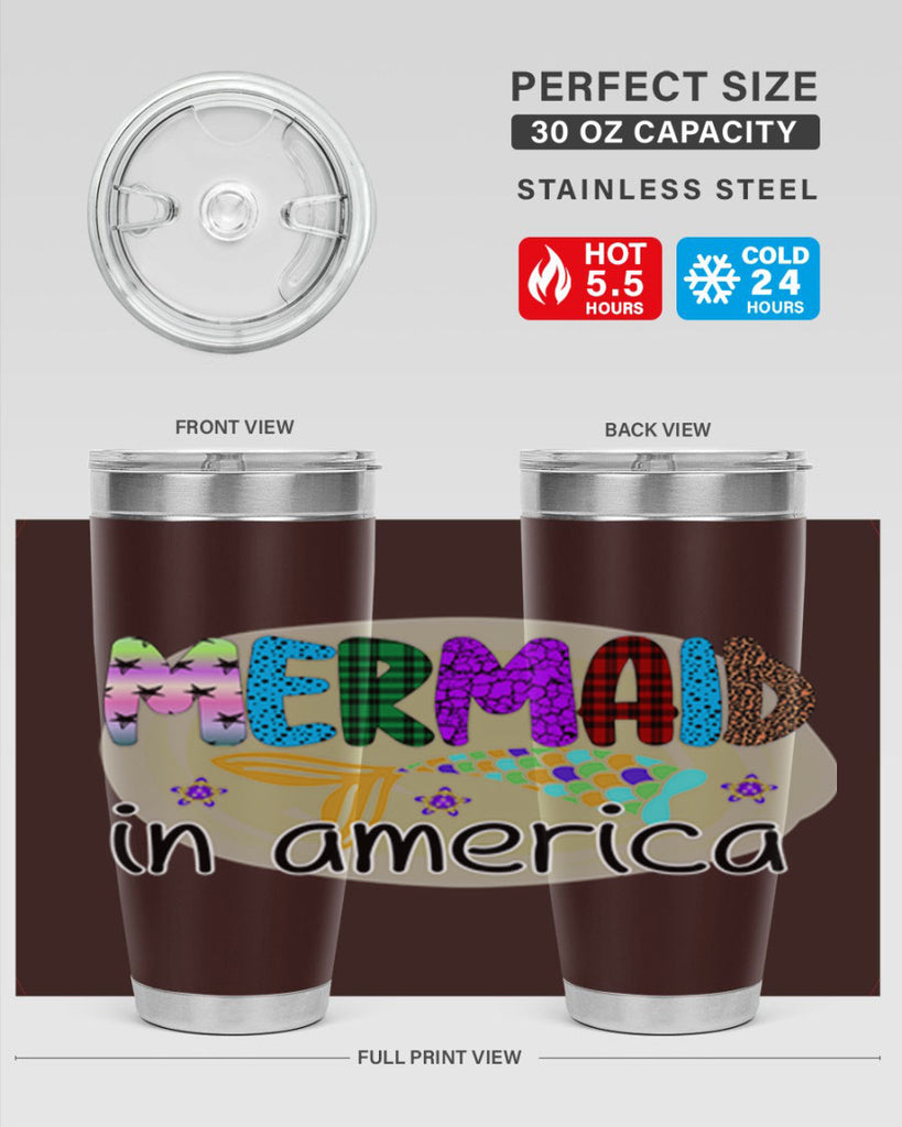 Mermaid In America 419#- mermaid- Tumbler