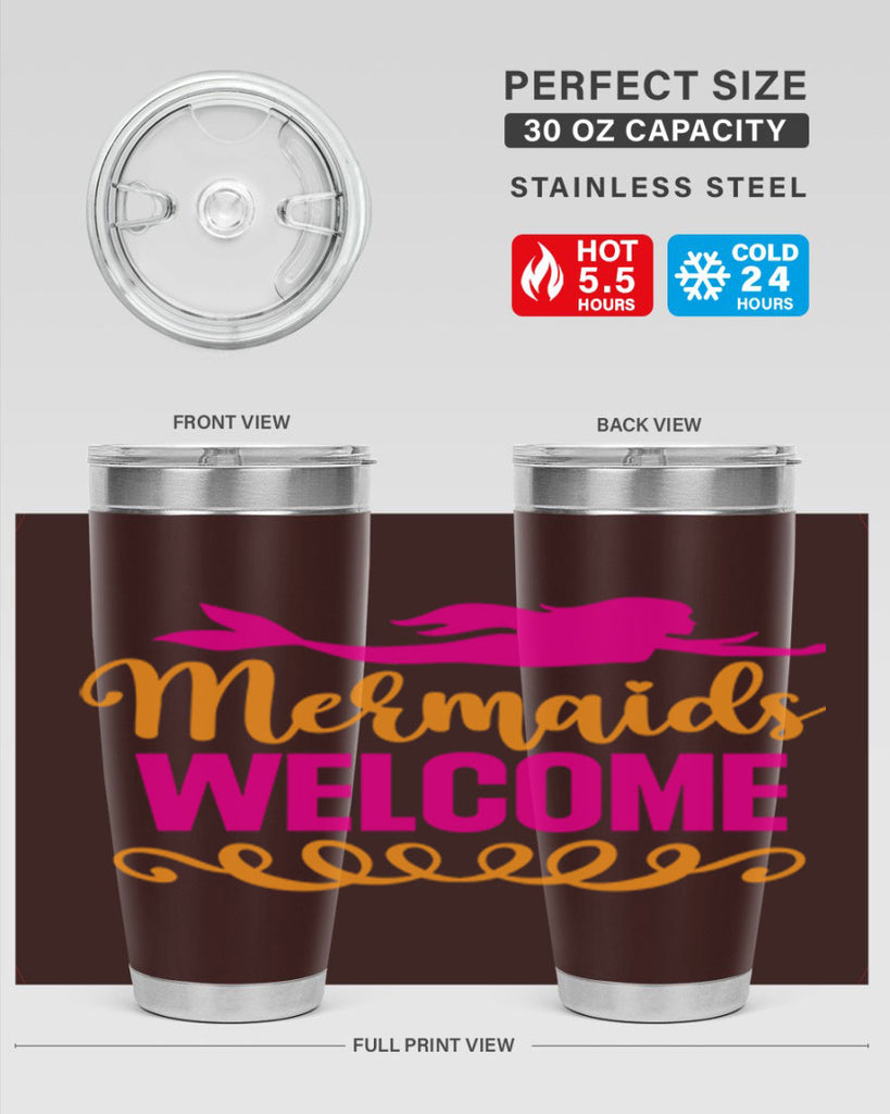 Mermaids Welcome 472#- mermaid- Tumbler