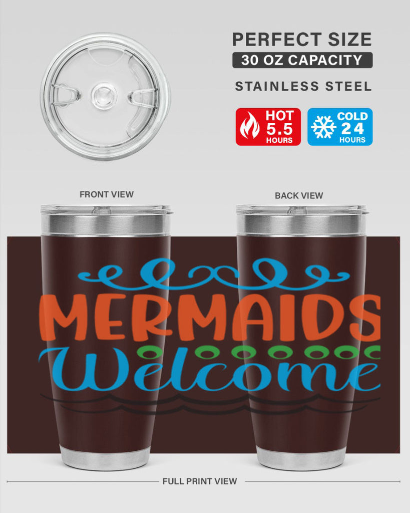 Mermaids Welcome 497#- mermaid- Tumbler