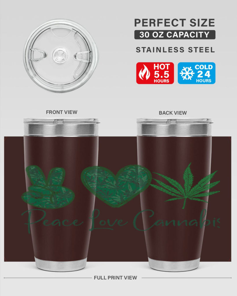 Peace Love Cannabis Sublimation 217#- marijuana- Tumbler