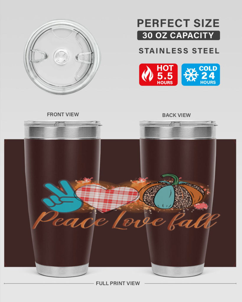 Peace Love Fall 466#- fall- Tumbler