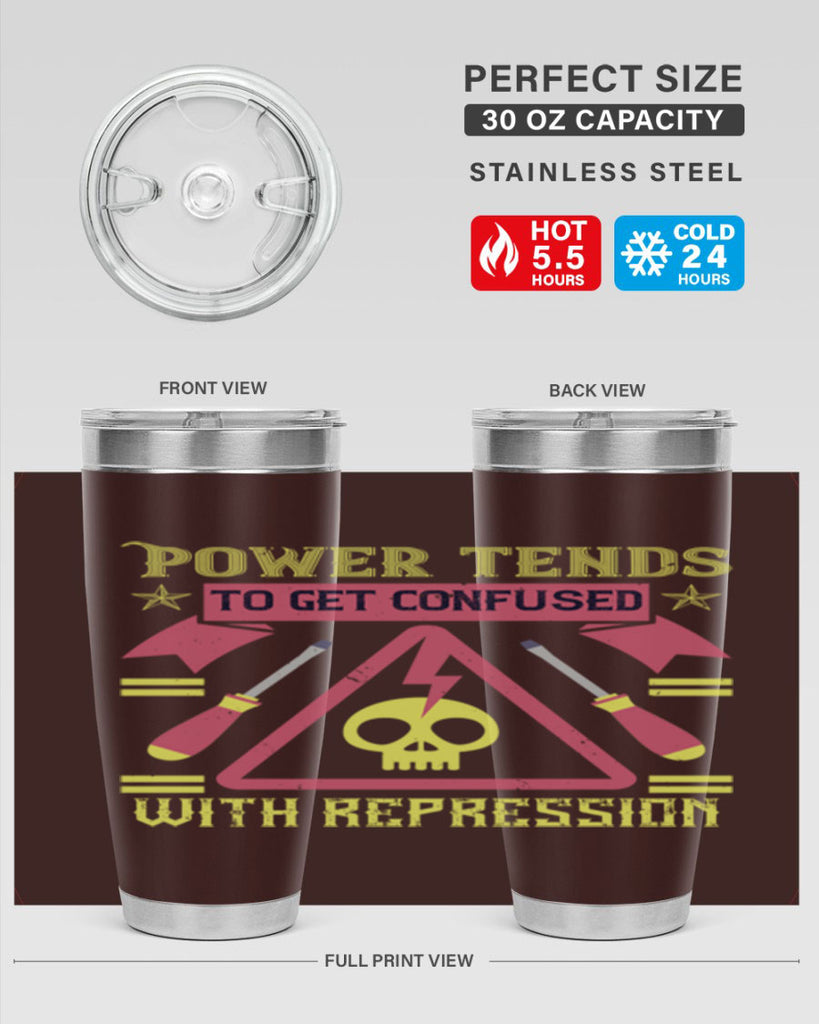 Power tends to get confused with repression Style 17#- electrician- tumbler
