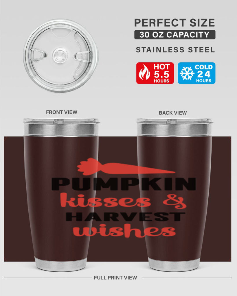 Pumpkin kisses harvest wishes 524#- fall- Tumbler