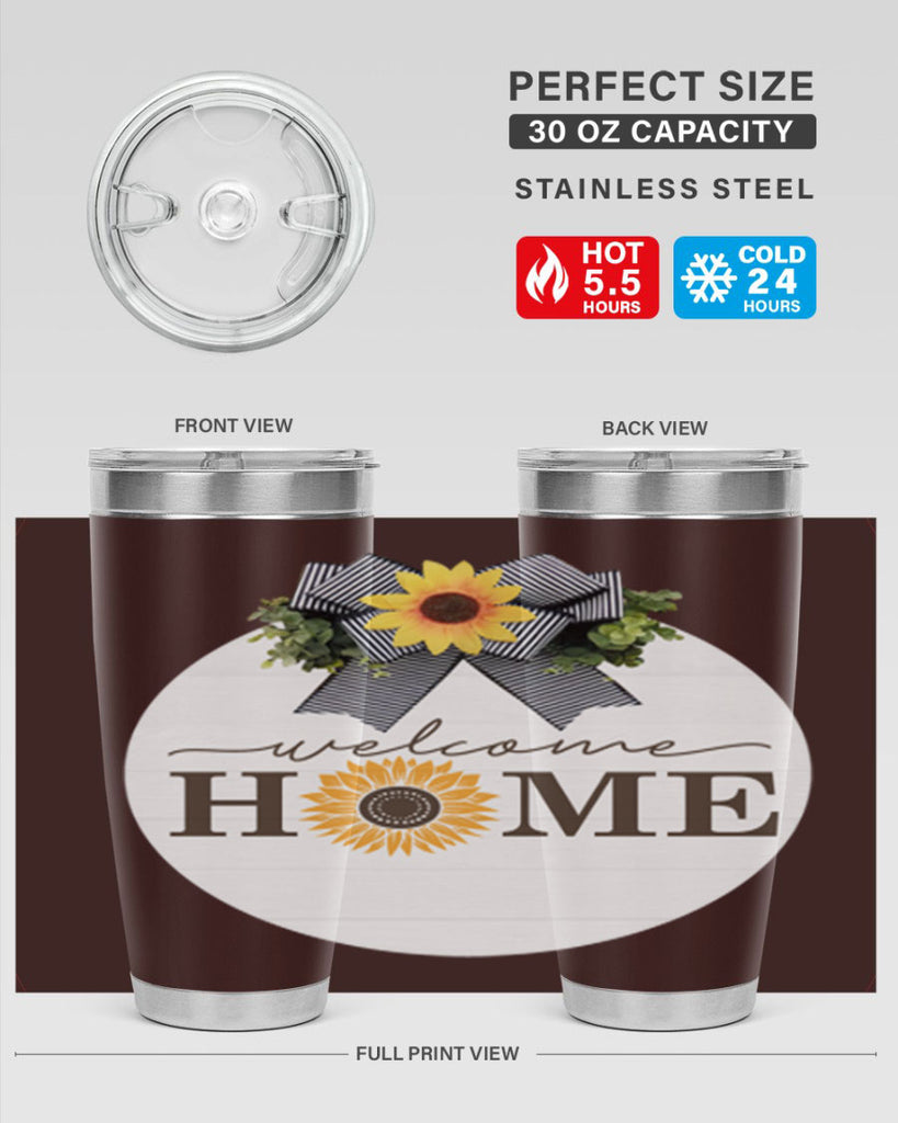 Welcome Home sunflower Mockup572#- spring- Tumbler