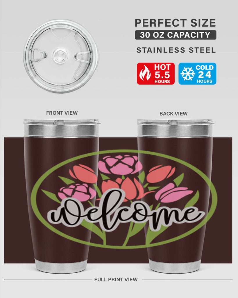 Welcome flowers bouquet571#- spring- Tumbler