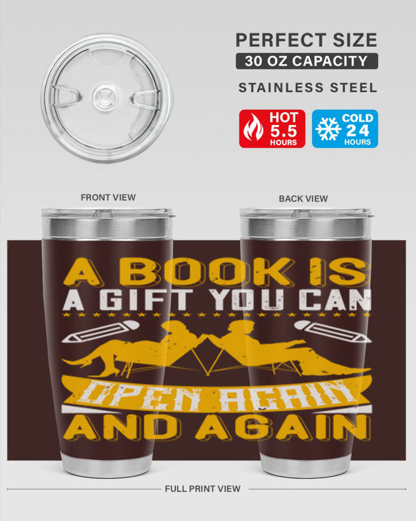 a book is a gift you can open again and again 80#- reading- Tumbler