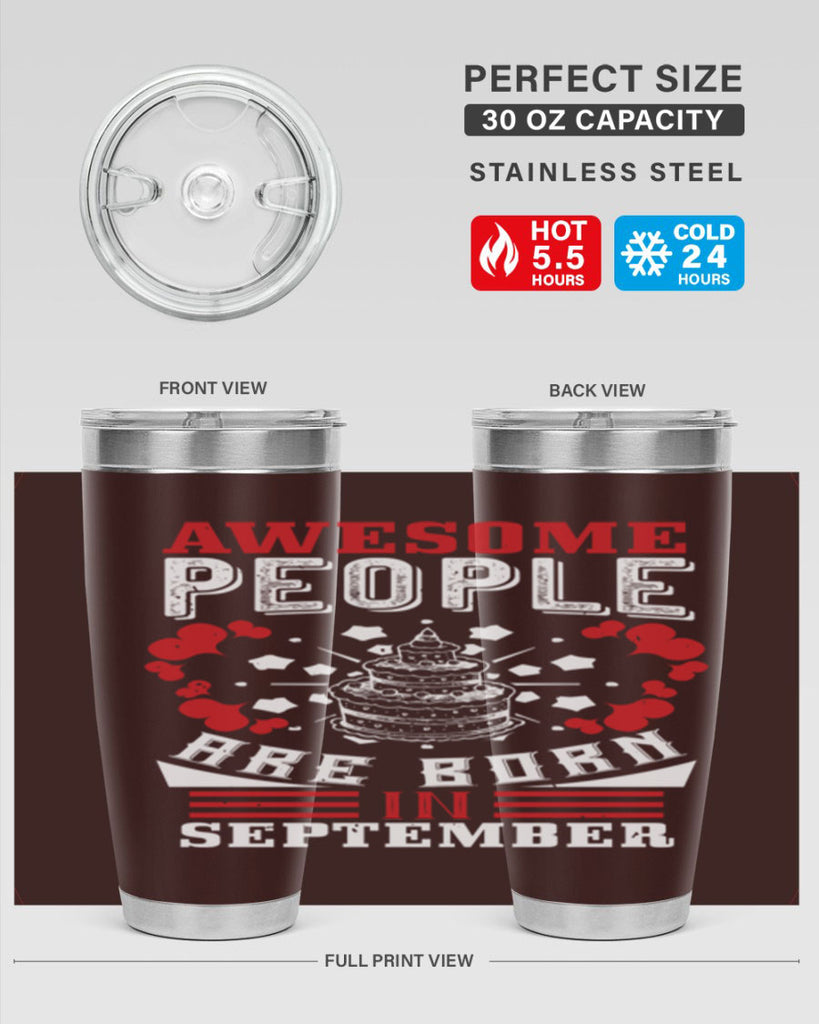 awesome people are born in September Style 39#- birthday- tumbler