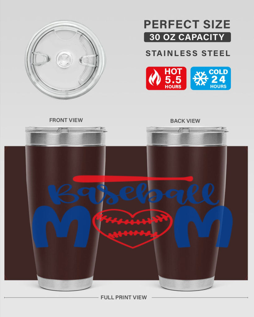 baseball mom 278#- mom- Tumbler