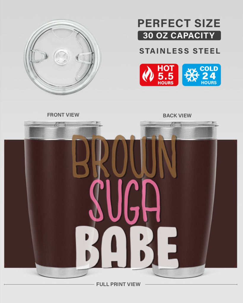 brown suga babe 190#- black words phrases- Cotton Tank