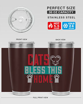 cats bless this home Style 36#- cat- Tumbler