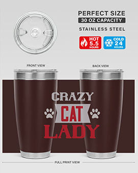 crazy cat lady Style 44#- cat- Tumbler