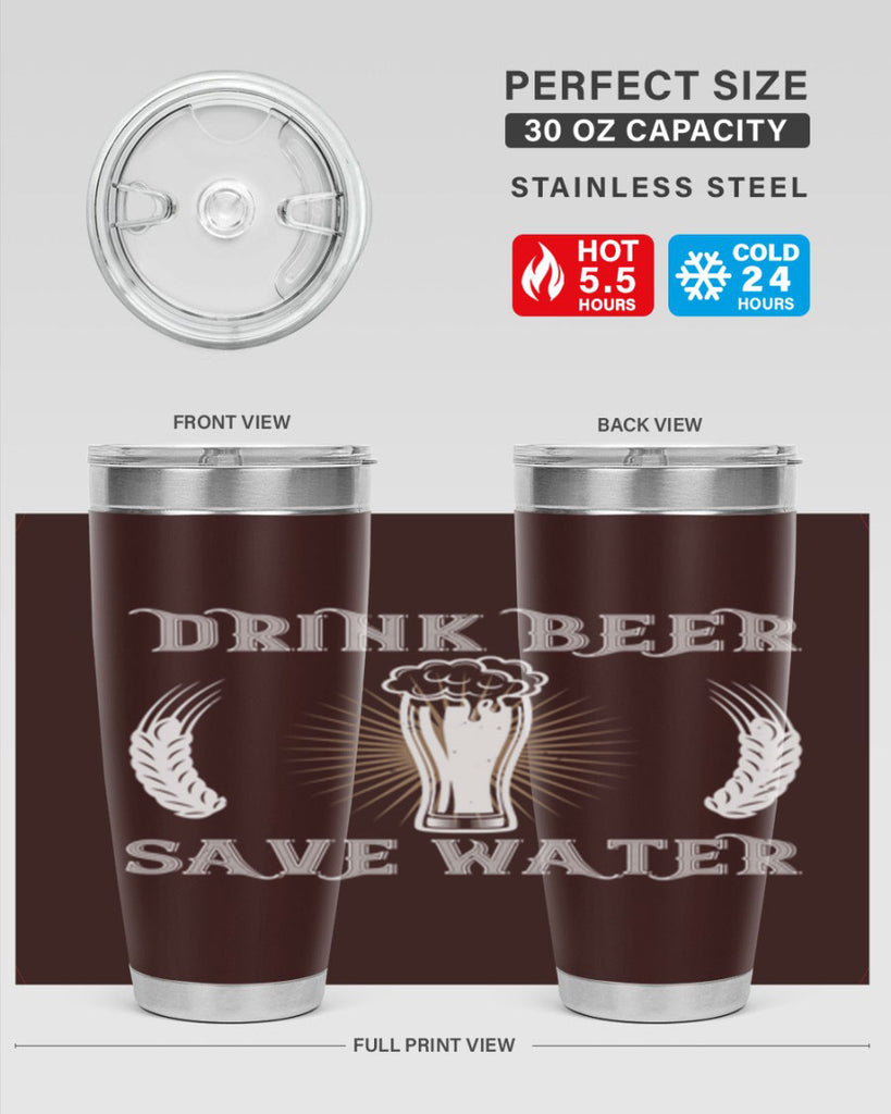 drink beer save water 93#- beer- Tumbler