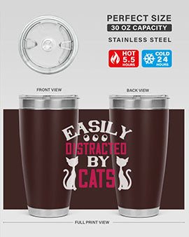 easily distracted by cats Style 46#- cat- Tumbler