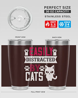 easily distracted by cats Style 47#- cat- Tumbler