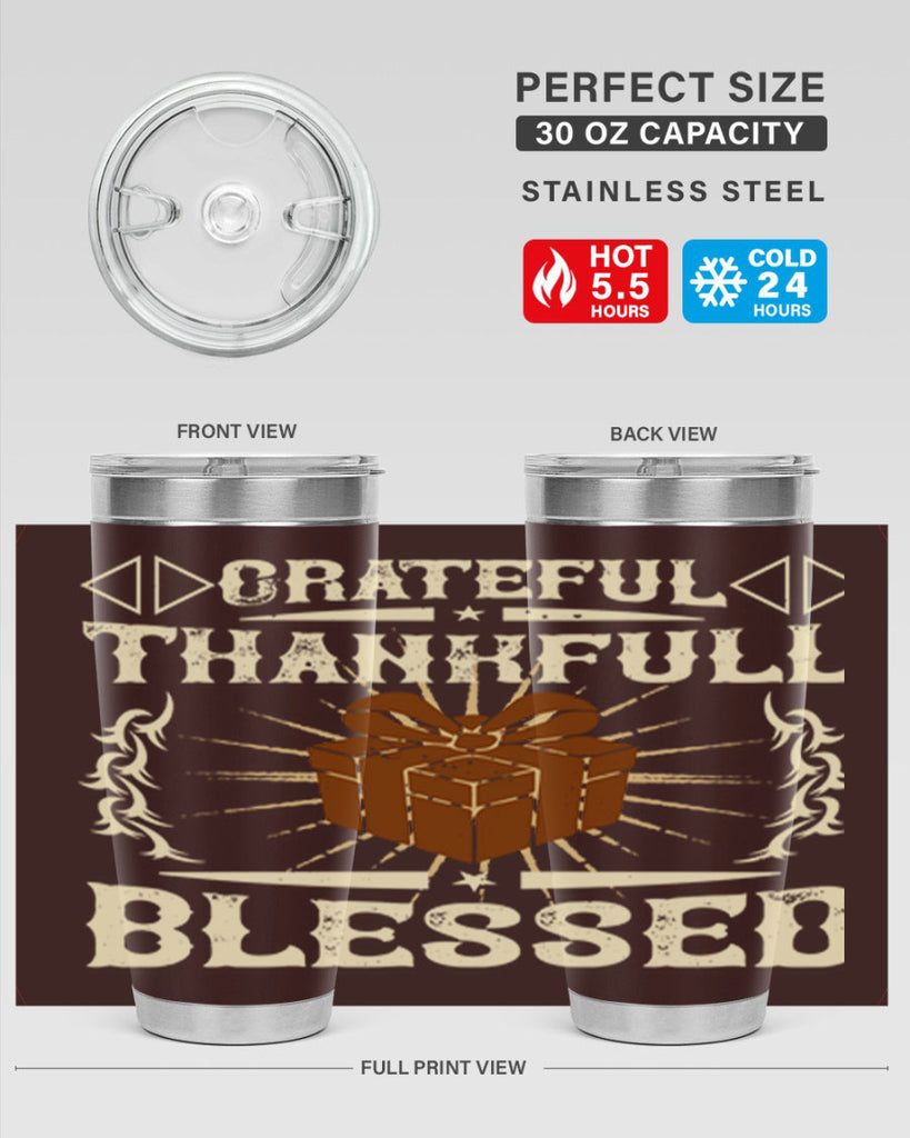 grateful thankfull blessed 40#- thanksgiving- Tumbler