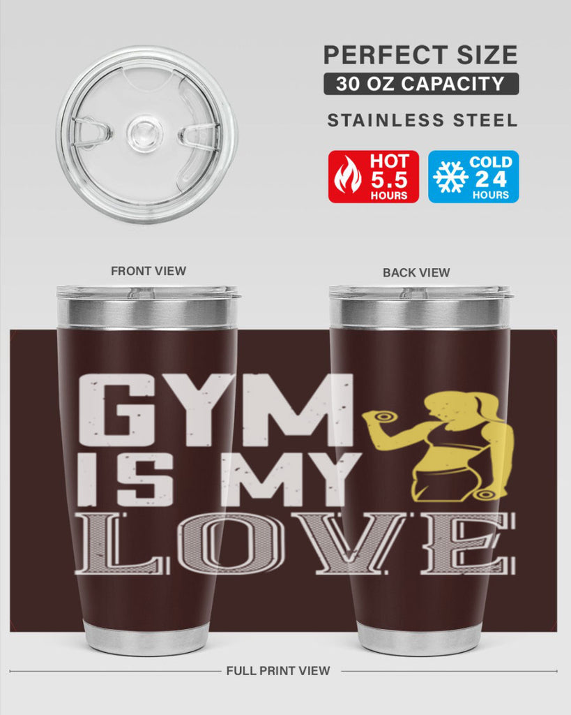 gym is my love 98#- gym- Tumbler