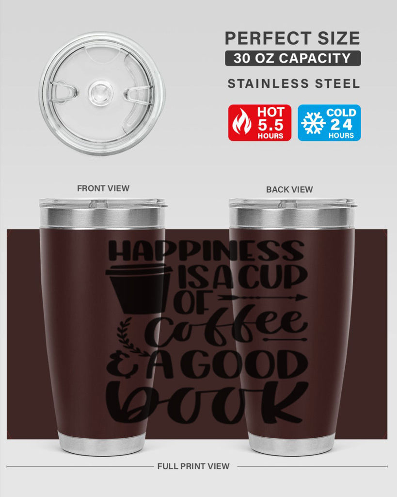 happiness is a cup of coffee 39#- reading- Tumbler