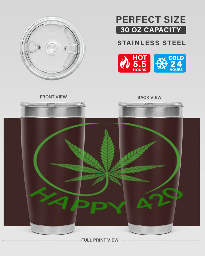 happy 420 100#- marijuana- Tumbler