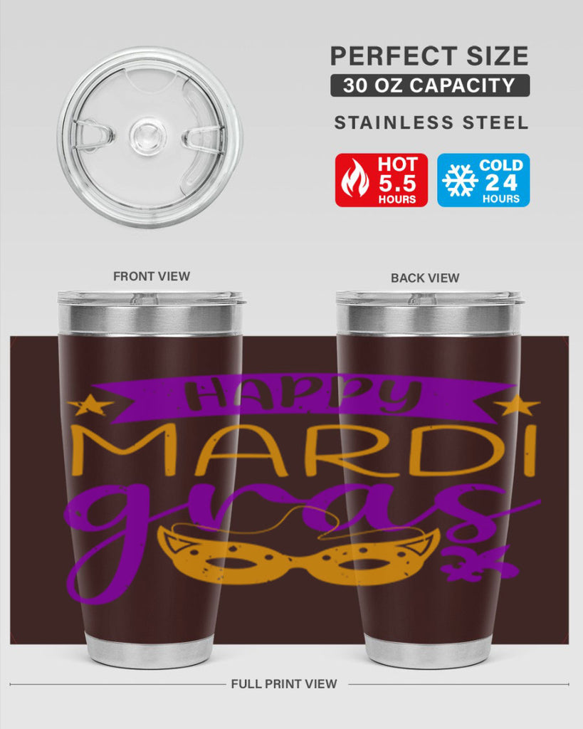 happy mardi gras 70#- mardi gras- Tumbler