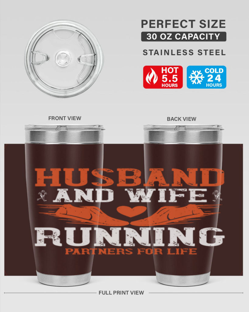 husband and wife running partners for life 41#- running- Tumbler