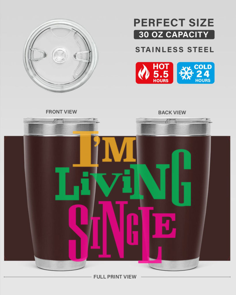 im living single 108#- black words phrases- Cotton Tank