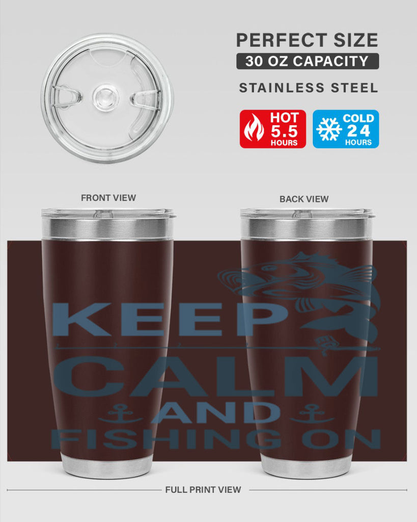 keep calm 65#- fishing- Tumbler