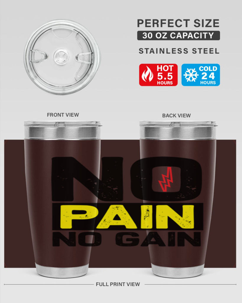 no pain no gain 5#- gym- Tumbler