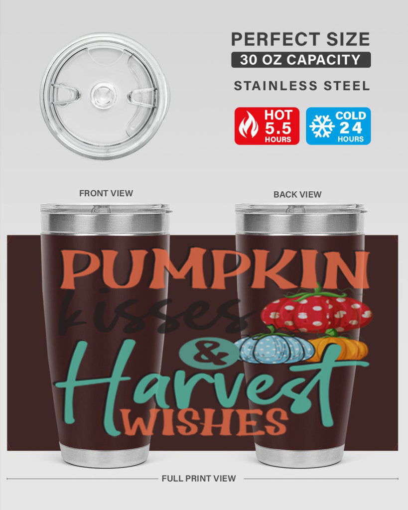 pumpkin kisses harvest wishes 526#- fall- Tumbler