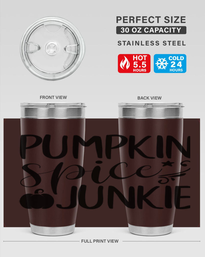 pumpkin spice junkie 548#- fall- Tumbler