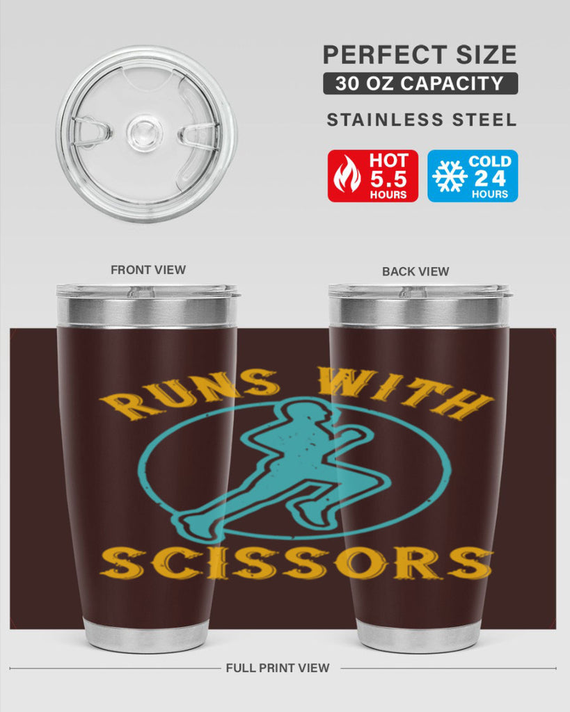 run with sclssors 25#- running- Tumbler