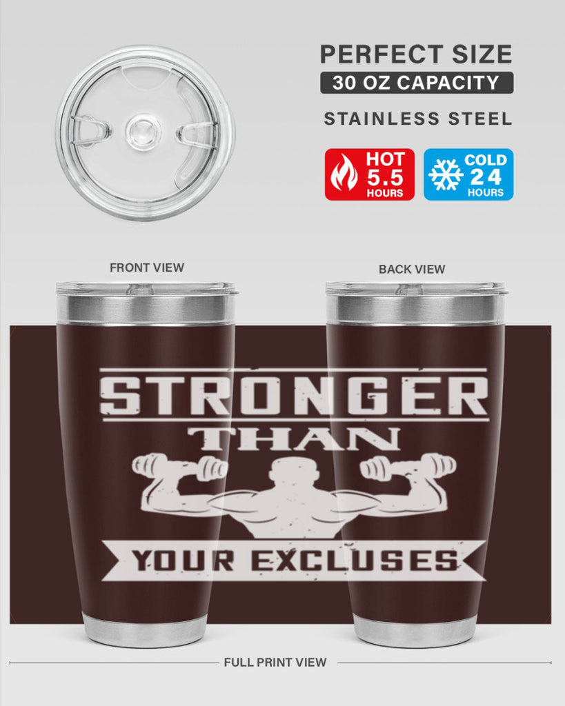 stronger than your excluses 71#- gym- Tumbler