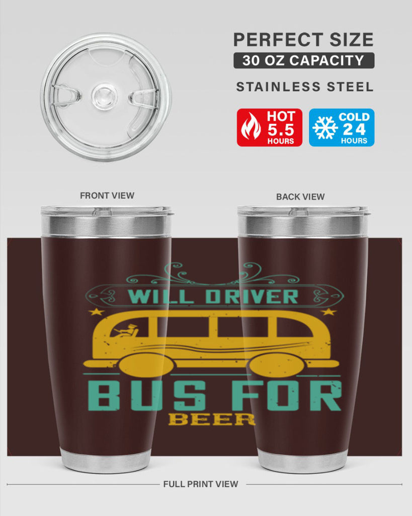 will driver bus for beer Style 6#- bus driver- tumbler