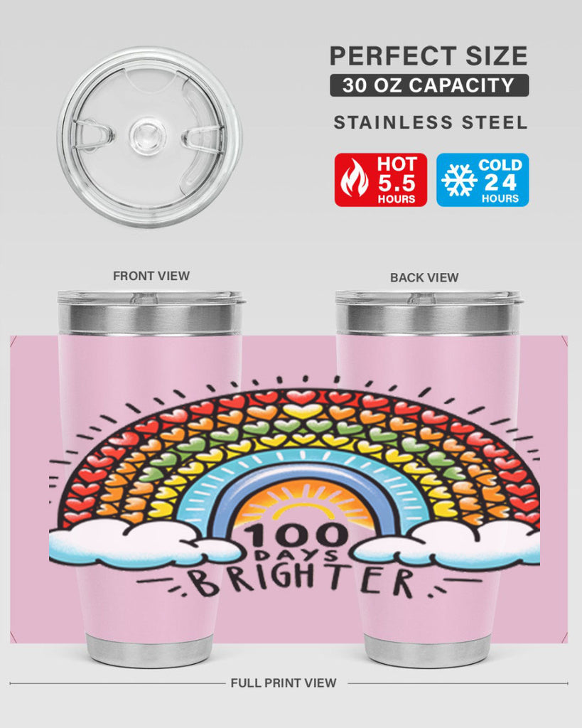 100 Days Brighter PNG 29#- 100 days of school- Tumbler