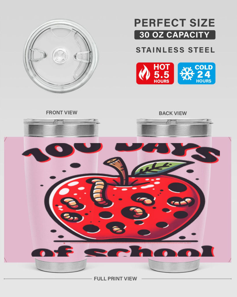 100 Days of School Apple 31#- 100 days of school- Tumbler